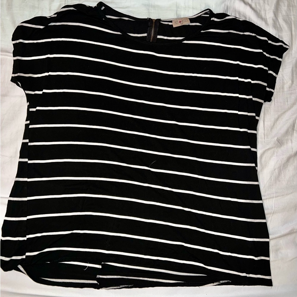 Black striped top 3x